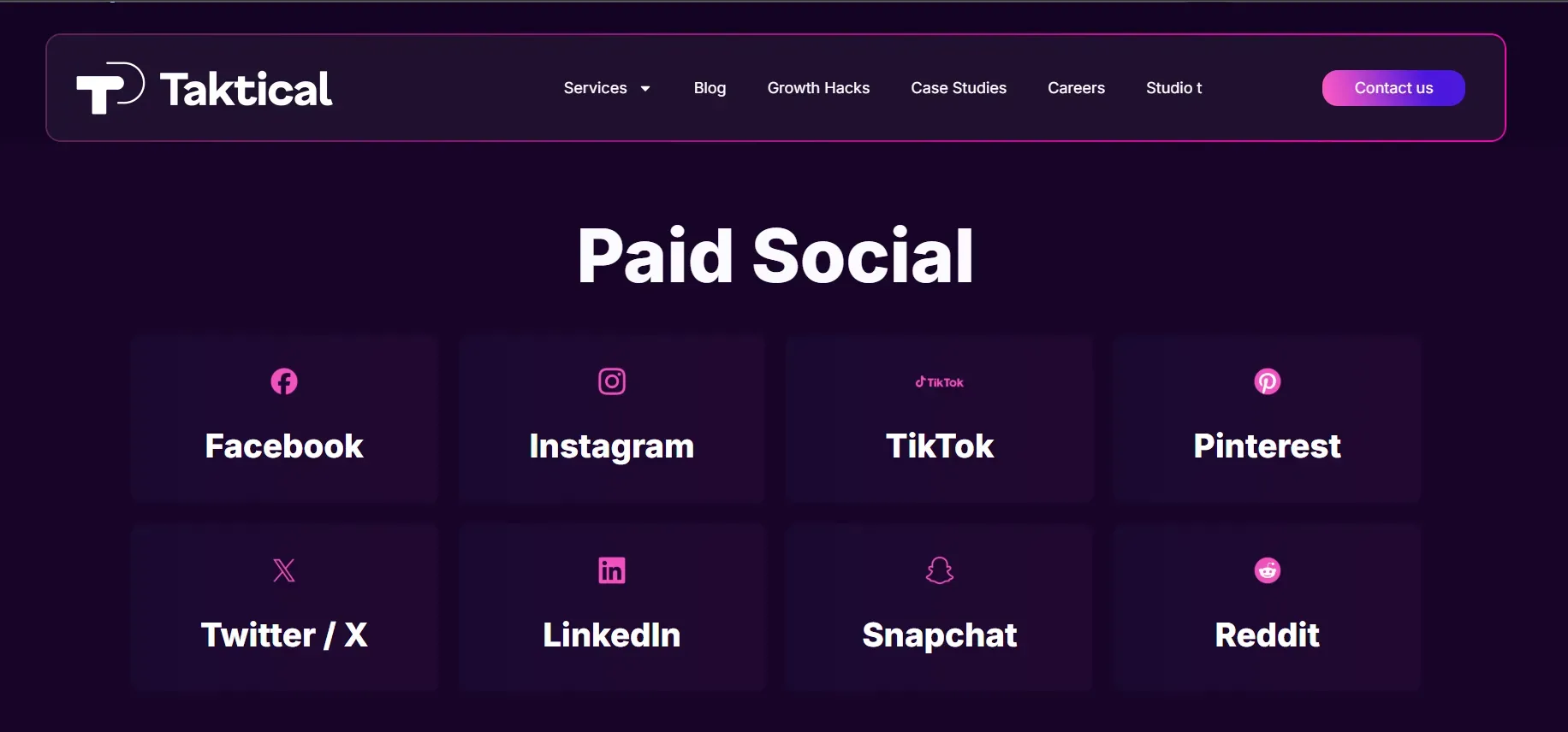 Paid Social Agency in New York - Taktical Digital
