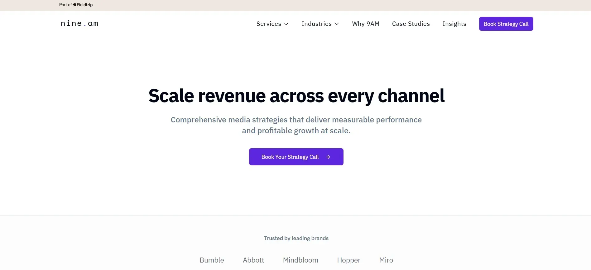 9AM scales revenue through paid media across multiple channels.