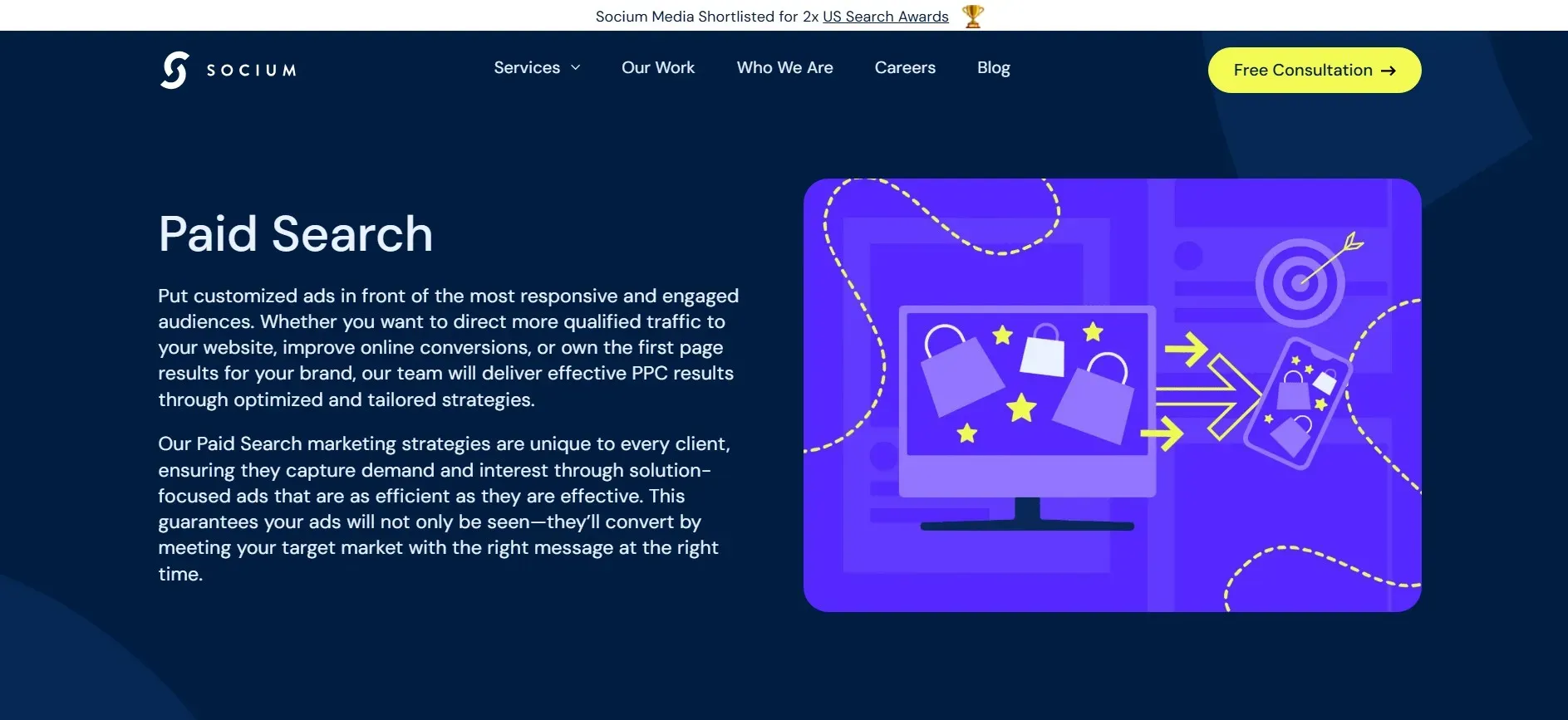 Socium Media runs paid search campaigns for qualified traffic.